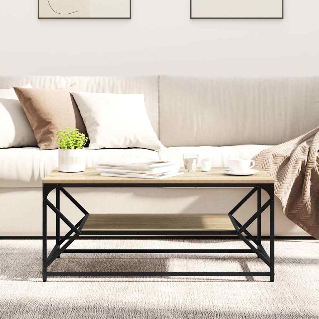 Sofabord Sonoma eg 90 x 50 x 40 cm Ingeniørtræ og stål