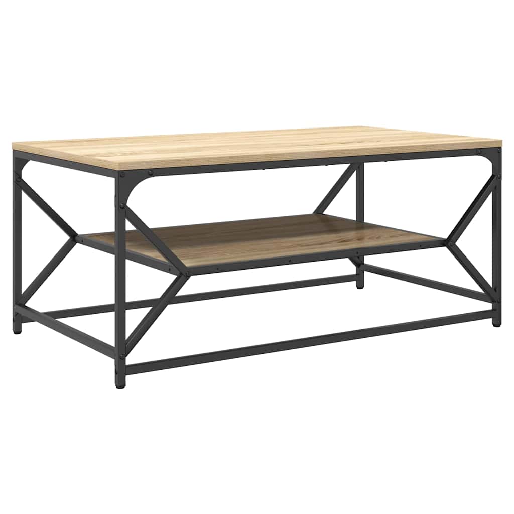 Sofabord Sonoma eg 90 x 50 x 40 cm Ingeniørtræ og stål