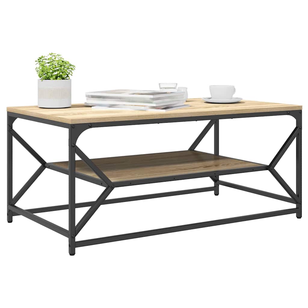 Sofabord Sonoma eg 90 x 50 x 40 cm Ingeniørtræ og stål
