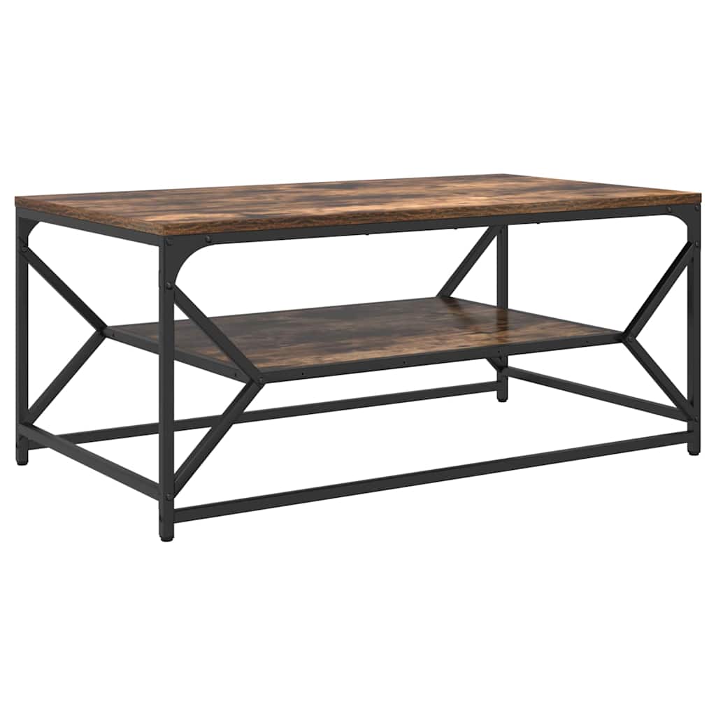 Sofabord Røget eg 90 x 50 x 40 cm Ingeniørtræ og stål