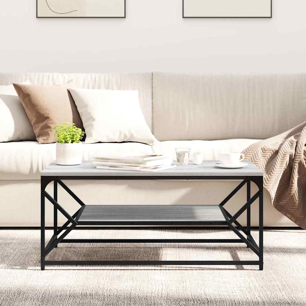 Sofabord Grå Sonoma 90 x 50 x 40 cm Ingeniørtræ og stål