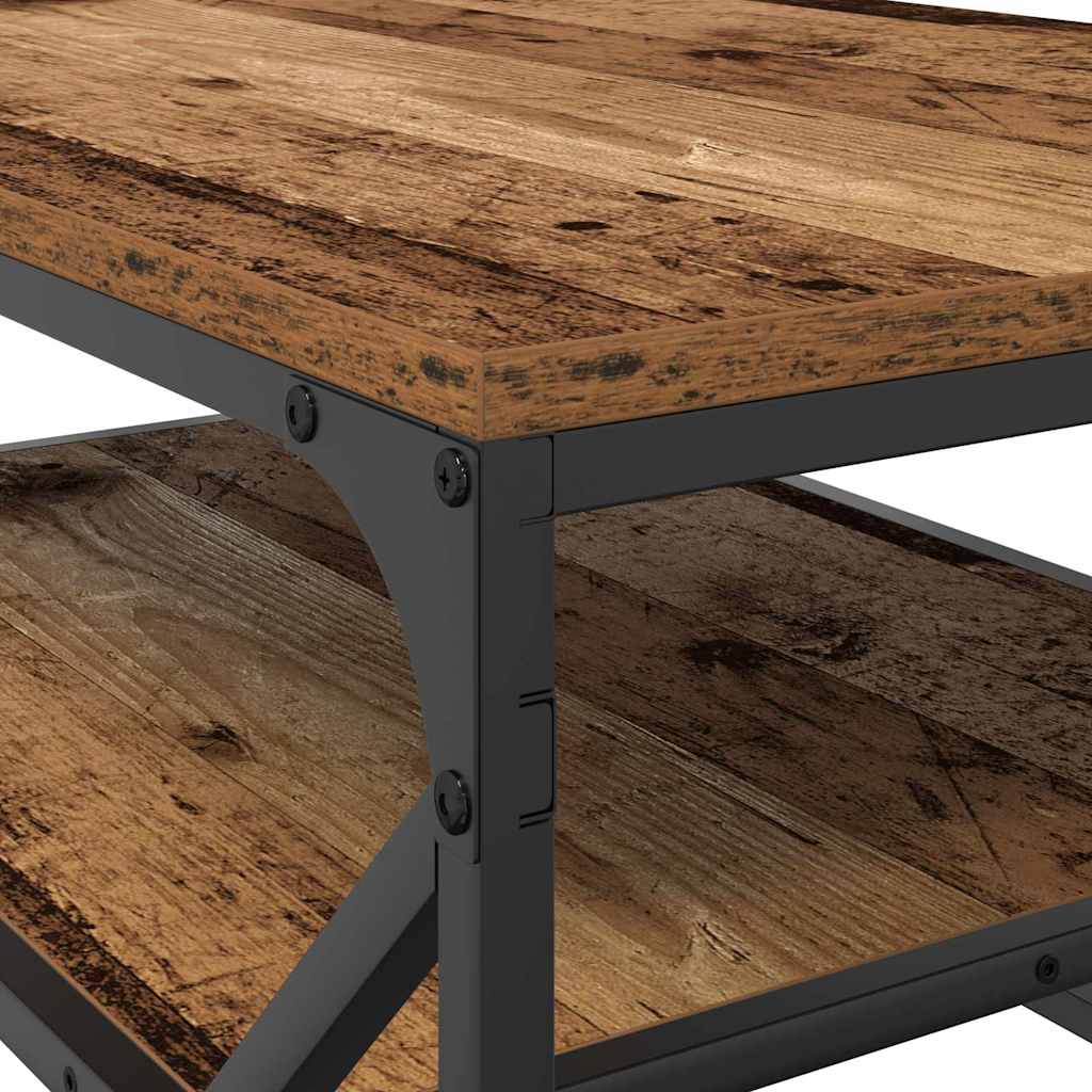 Sofabord Gammelt træ 90 x 50 x 40 cm Ingeniørtræ og stål