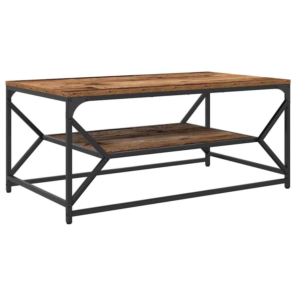 Sofabord Gammelt træ 90 x 50 x 40 cm Ingeniørtræ og stål