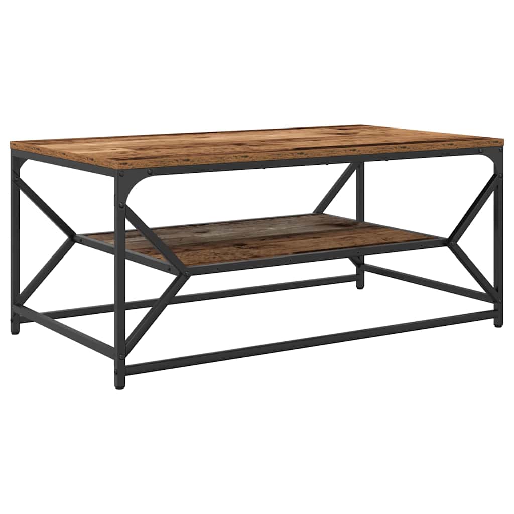 Sofabord Gammelt træ 90 x 50 x 40 cm Ingeniørtræ og stål