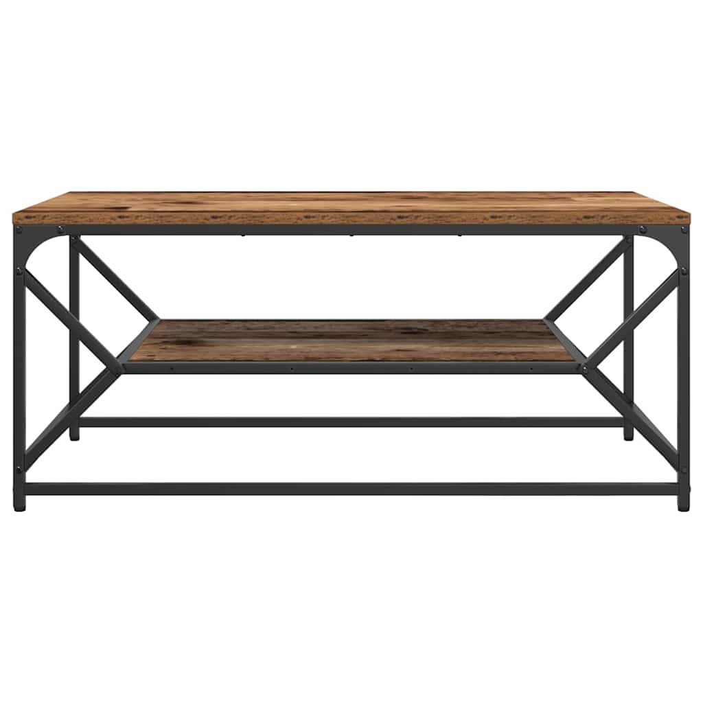 Sofabord Gammelt træ 90 x 50 x 40 cm Ingeniørtræ og stål