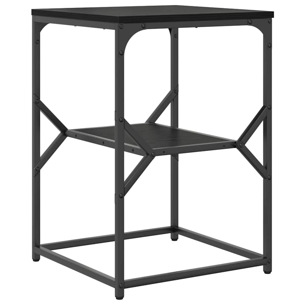 Sidebord Sort eg 41 x 40 x 60 cm Ingeniørtræ og stål