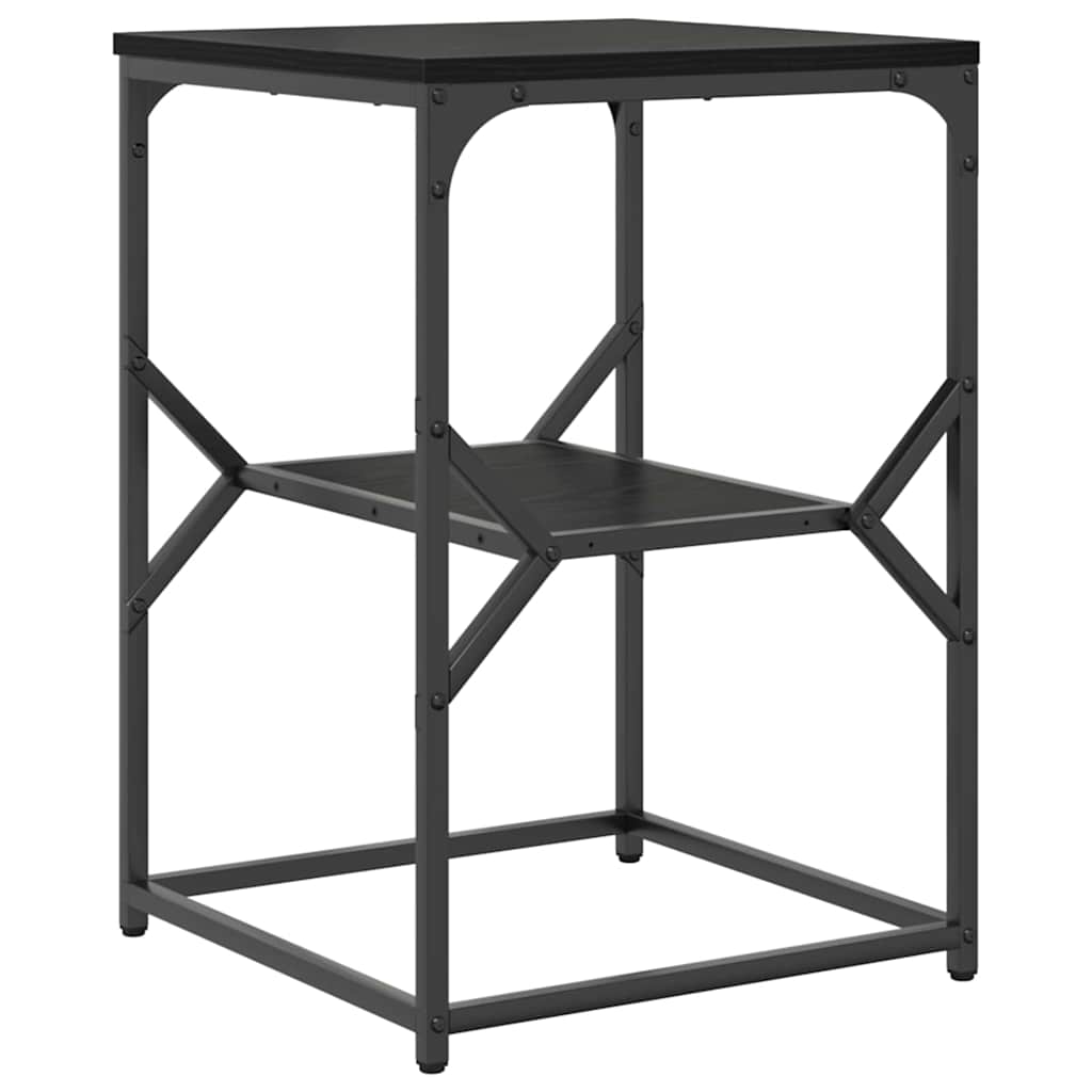 Sidebord Sort eg 41 x 40 x 60 cm Ingeniørtræ og stål