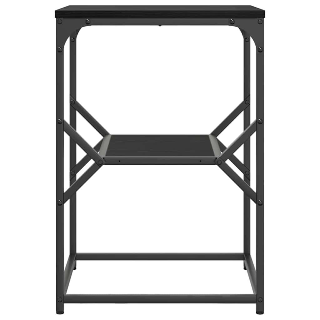 Sidebord Sort eg 41 x 40 x 60 cm Ingeniørtræ og stål