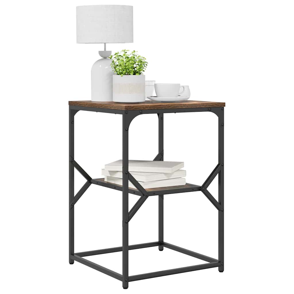 Sidebord Røget eg 41 x 40 x 60 cm Ingeniørtræ og stål