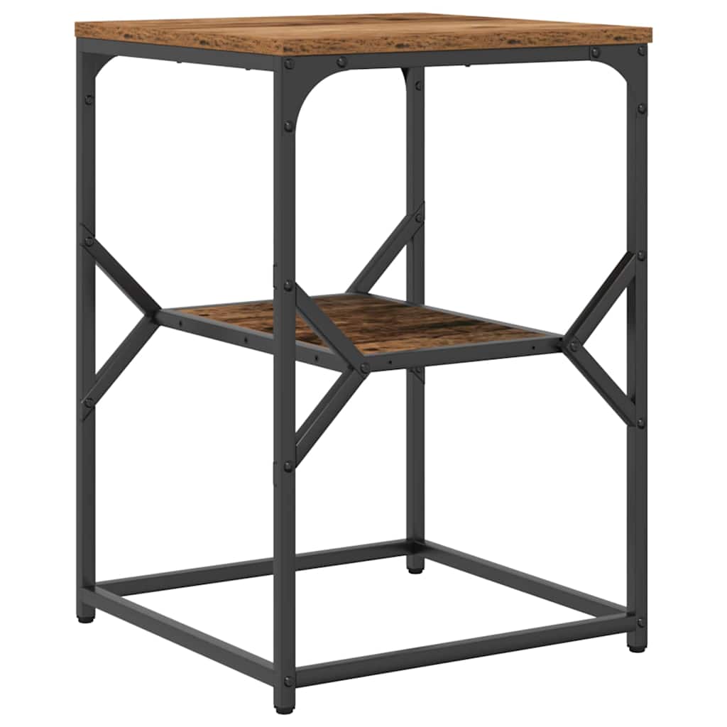 Sidebord Gammelt træ 41 x 40 x 60 cm Ingeniørtræ og stål