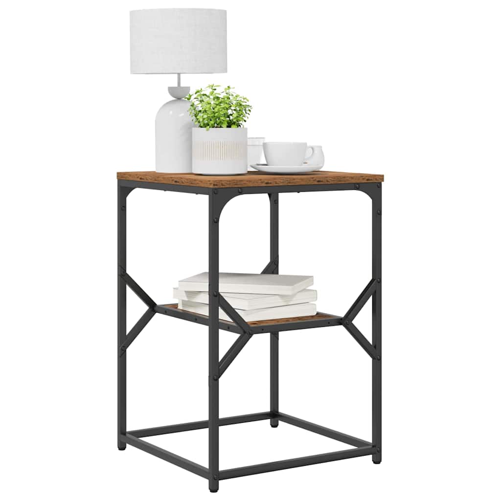 Sidebord Gammelt træ 41 x 40 x 60 cm Ingeniørtræ og stål