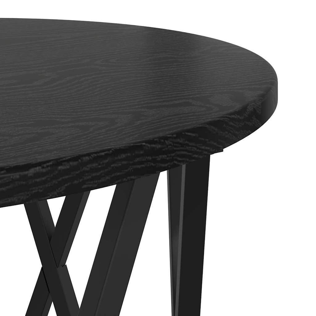 Sidebord 2 stk. Sort eg 50 x 50 x 40 cm Ingeniørtræ og stål