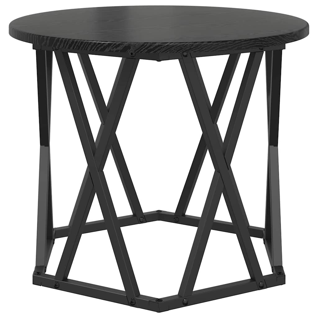 Sidebord 2 stk. Sort eg 50 x 50 x 40 cm Ingeniørtræ og stål