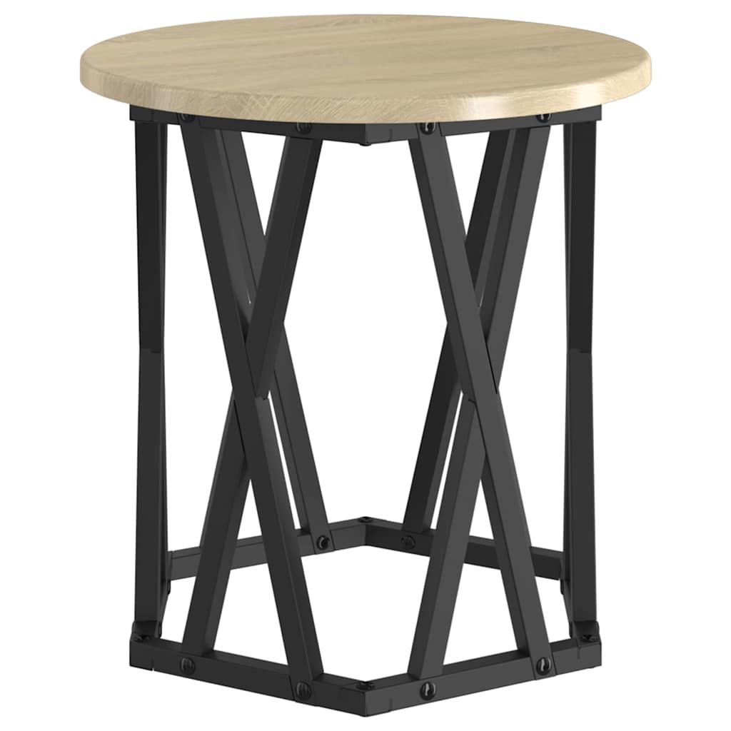 Sidebord 2 stk. Sonoma eg 50 x 50 x 40 cm Ingeniørtræ og stål