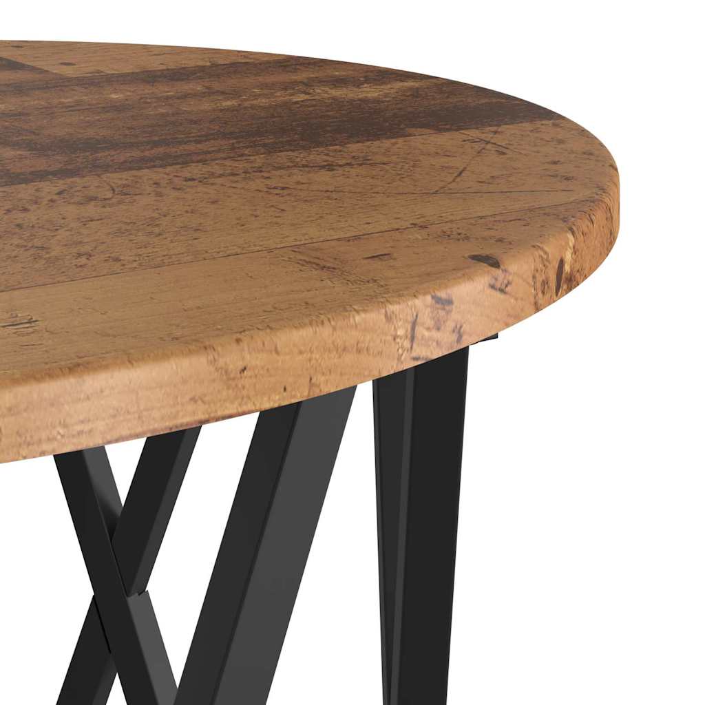 Sidebord 2 stk. genbrugstræ 50 x 50 x 40 cm Ingeniørtræ og stål