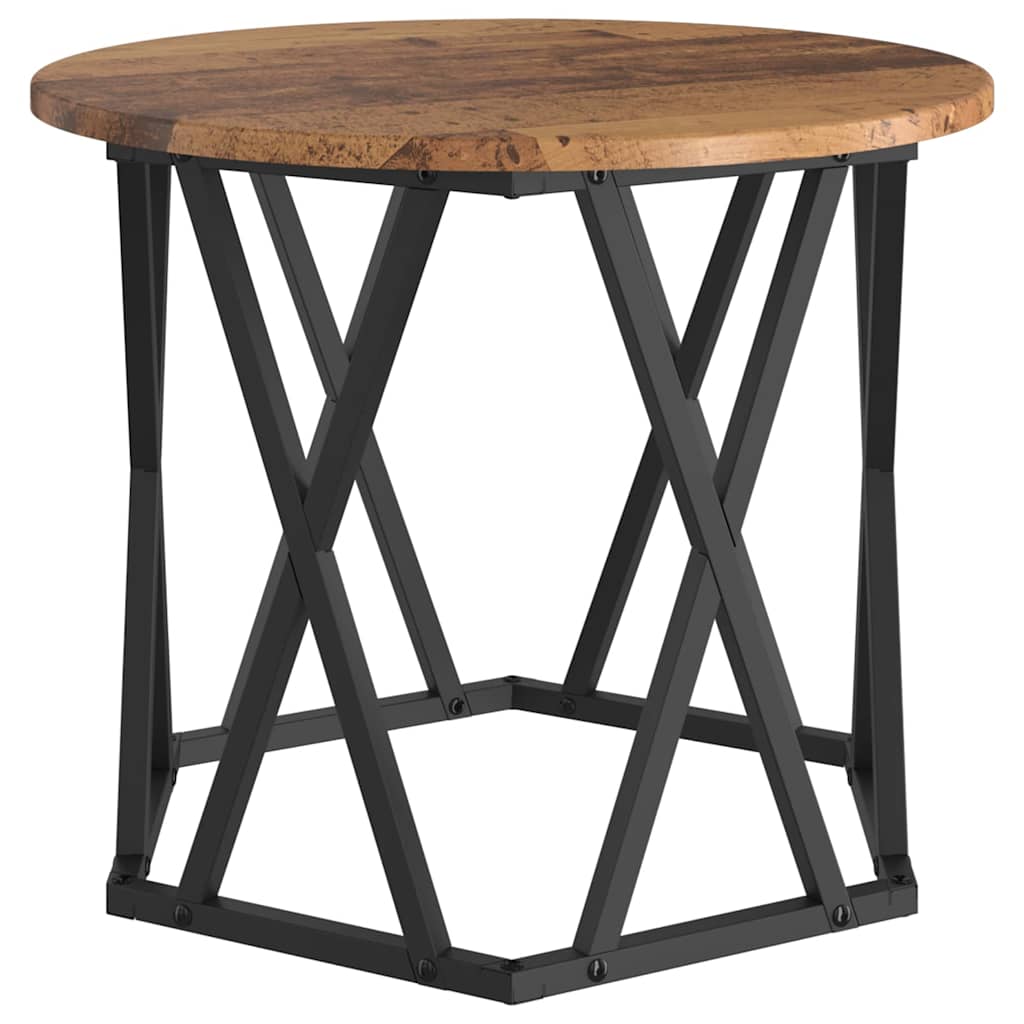 Sidebord 2 stk. genbrugstræ 50 x 50 x 40 cm Ingeniørtræ og stål