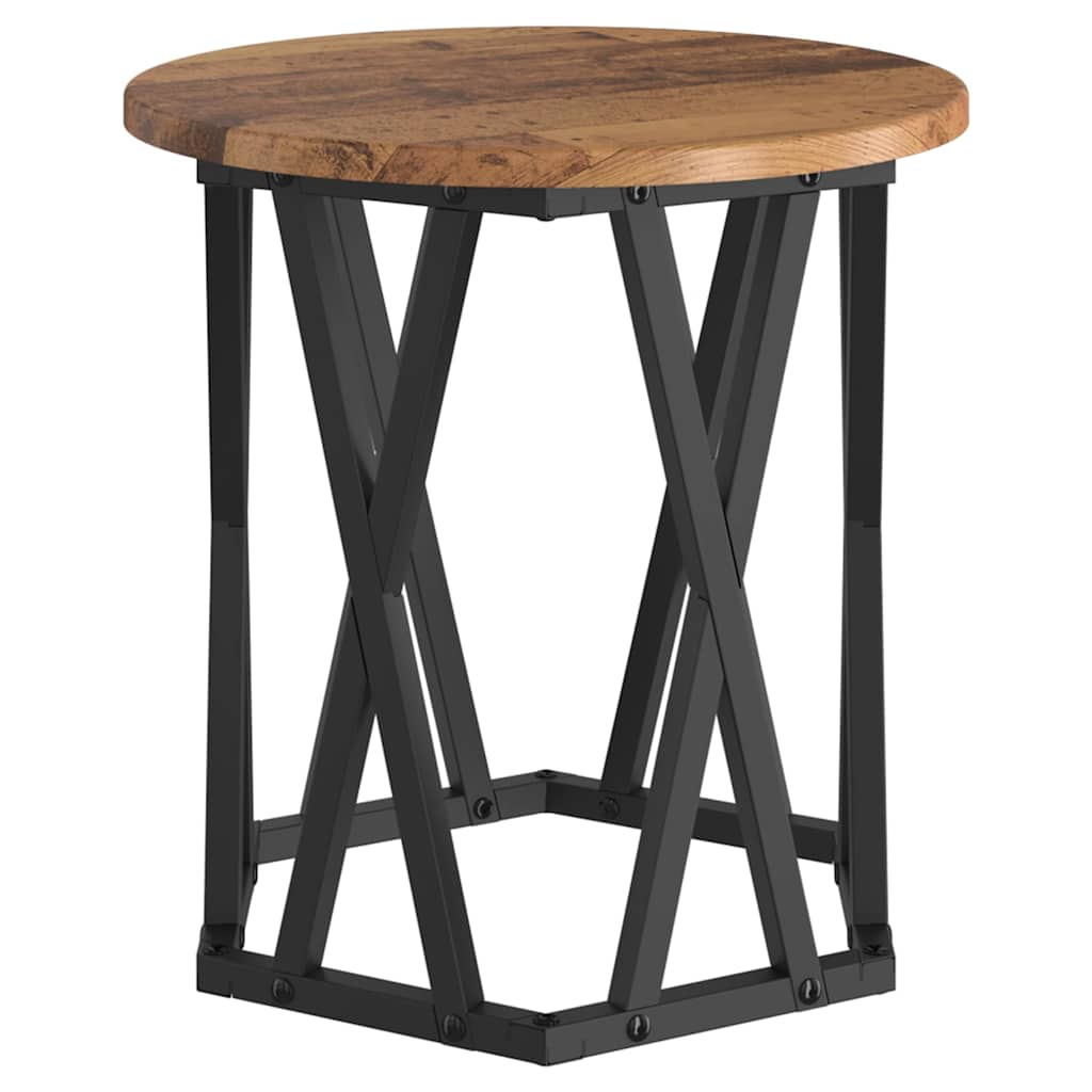 Sidebord 2 stk. genbrugstræ 50 x 50 x 40 cm Ingeniørtræ og stål
