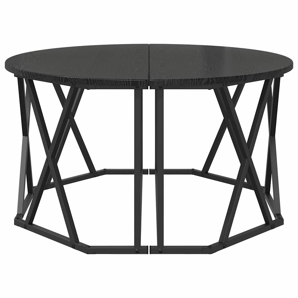 Sofabord Sort eg 80 x 80 x 42 cm Ingeniørtræ og stål