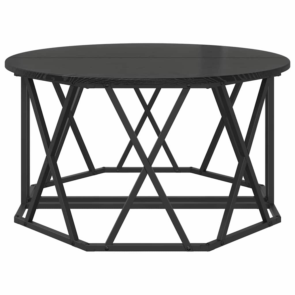 Sofabord Sort eg 80 x 80 x 42 cm Ingeniørtræ og stål
