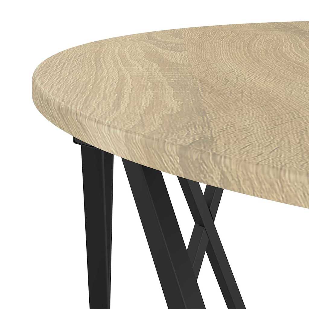 Sofabord Sonoma eg 80 x 80 x 42 cm Ingeniørtræ og stål
