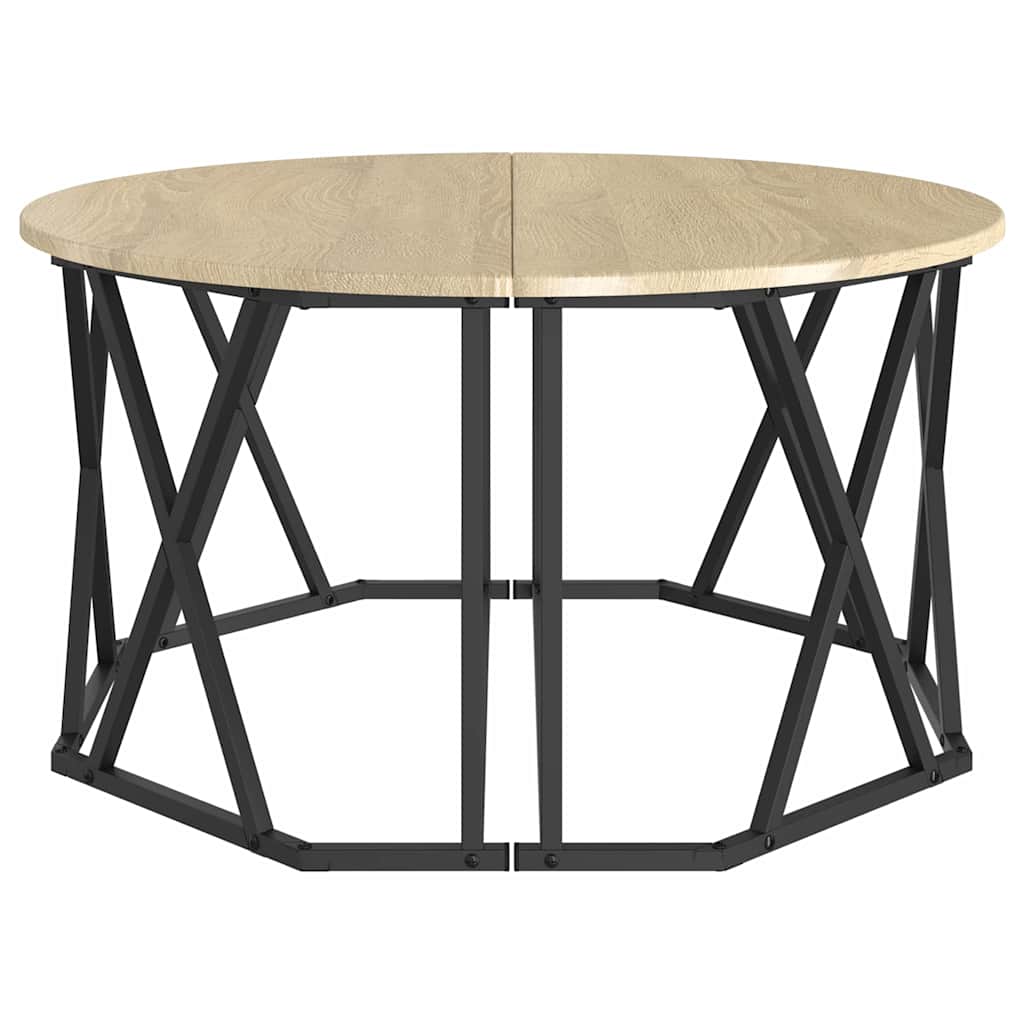 Sofabord Sonoma eg 80 x 80 x 42 cm Ingeniørtræ og stål