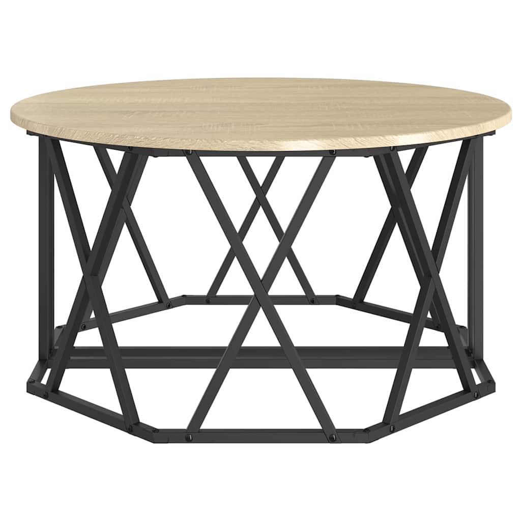 Sofabord Sonoma eg 80 x 80 x 42 cm Ingeniørtræ og stål