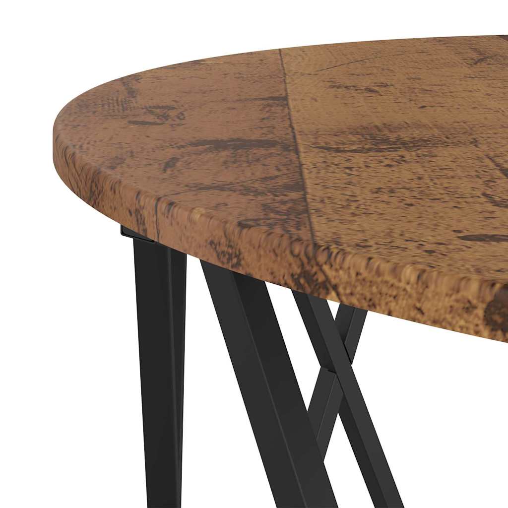 Sofabord Gammelt træ 80 x 80 x 42 cm Ingeniørtræ og stål