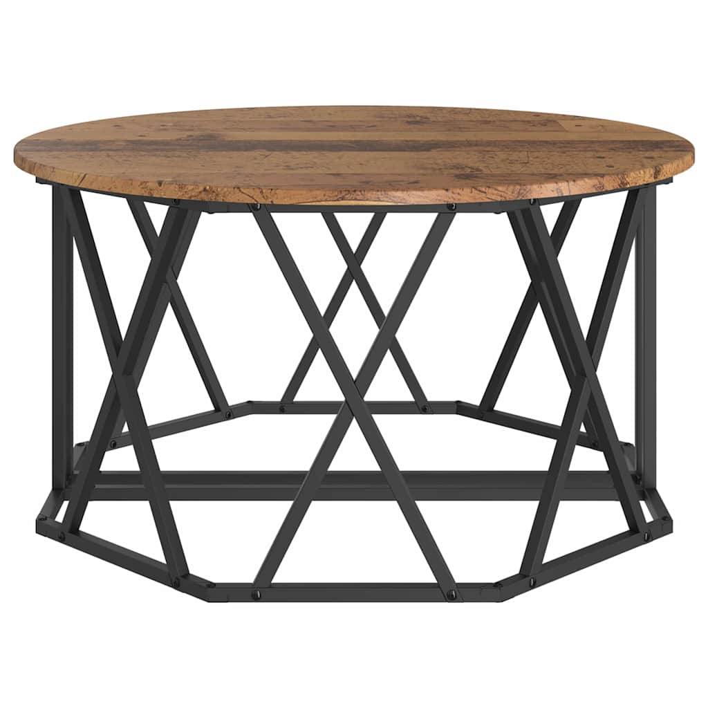Sofabord Gammelt træ 80 x 80 x 42 cm Ingeniørtræ og stål