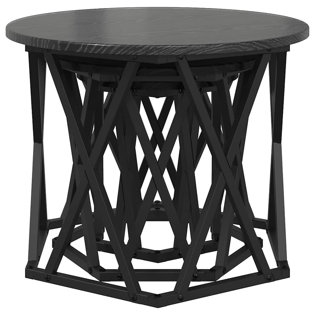 Nesting Sidebord 3 stk. Sort eg 53 x 53 x 40 cm