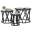 Nesting Sidebord 3 stk. Sort eg 53 x 53 x 40 cm