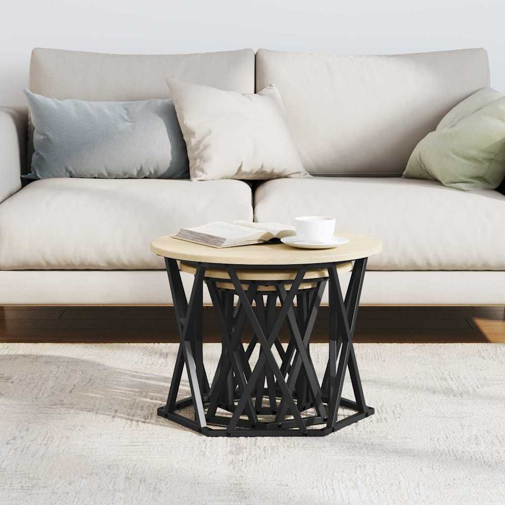 Nesting Sidebord 3 stk. Sonoma eg 53 x 53 x 40 cm