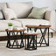 Nesting Sidebord 3 stk. Røget eg 53 x 53 x 40 cm