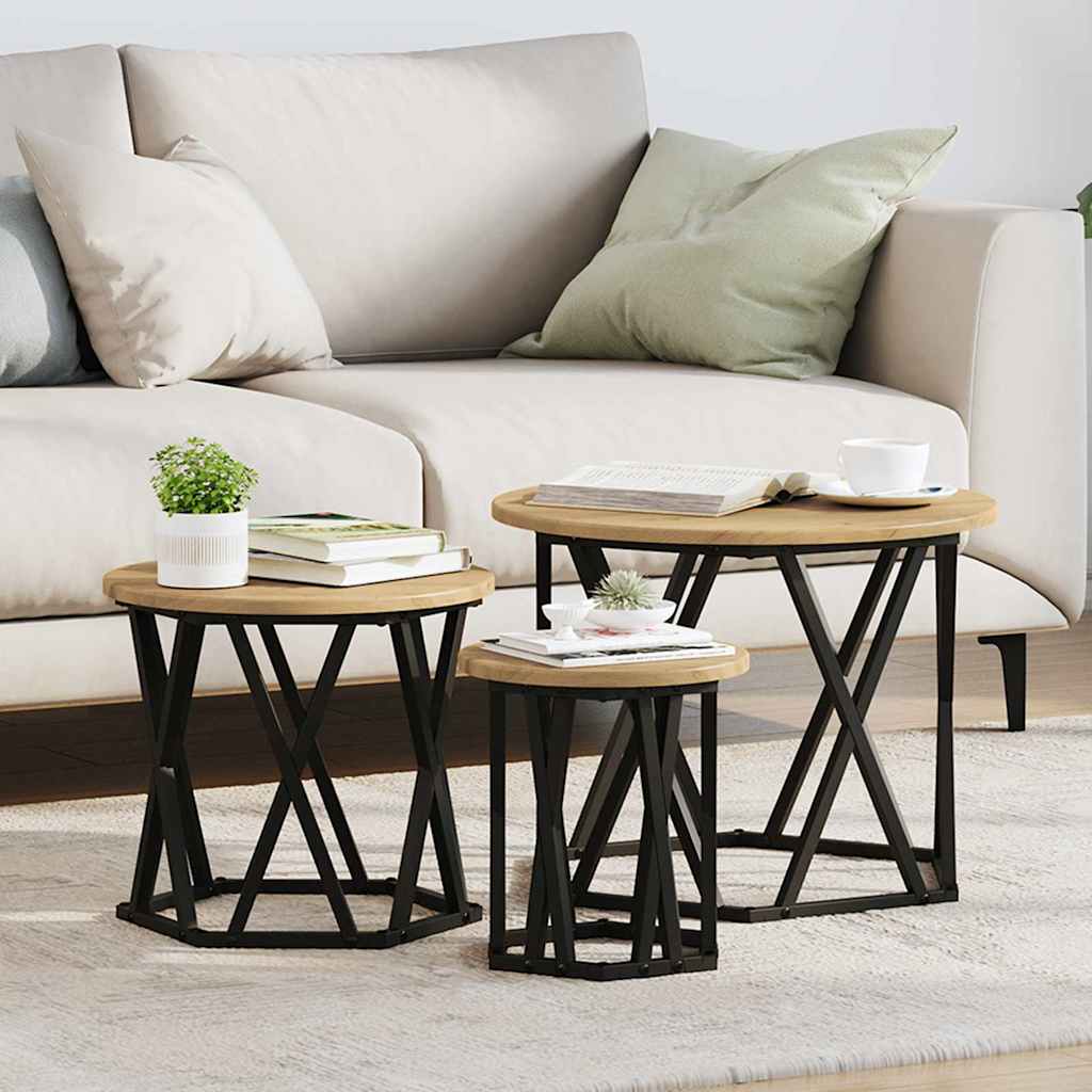 Nesting Sidebord 3 stk. Artisan Egetræ 53 x 53 x 40 cm