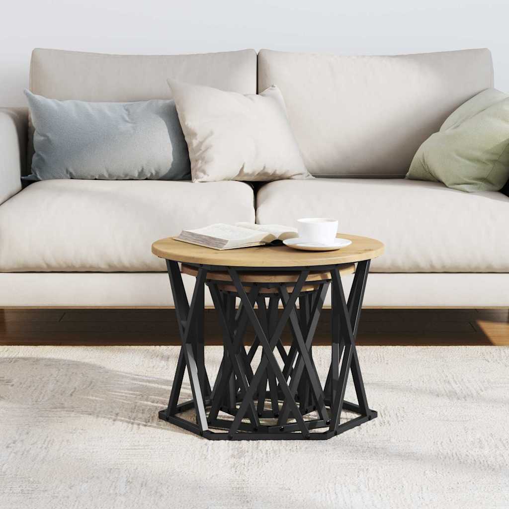 Nesting Sidebord 3 stk. Artisan Egetræ 53 x 53 x 40 cm