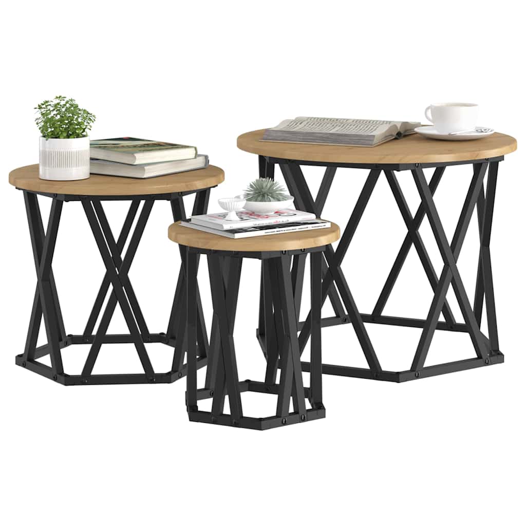 Nesting Sidebord 3 stk. Artisan Egetræ 53 x 53 x 40 cm