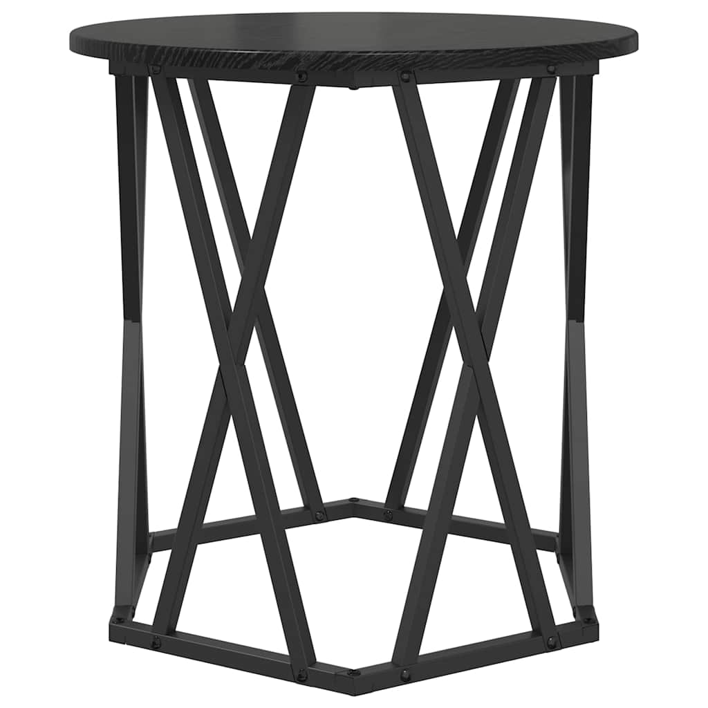 Sofabord 2 stk. Sort eg 50 x 50 x 50 cm Ingeniørtræ og stål