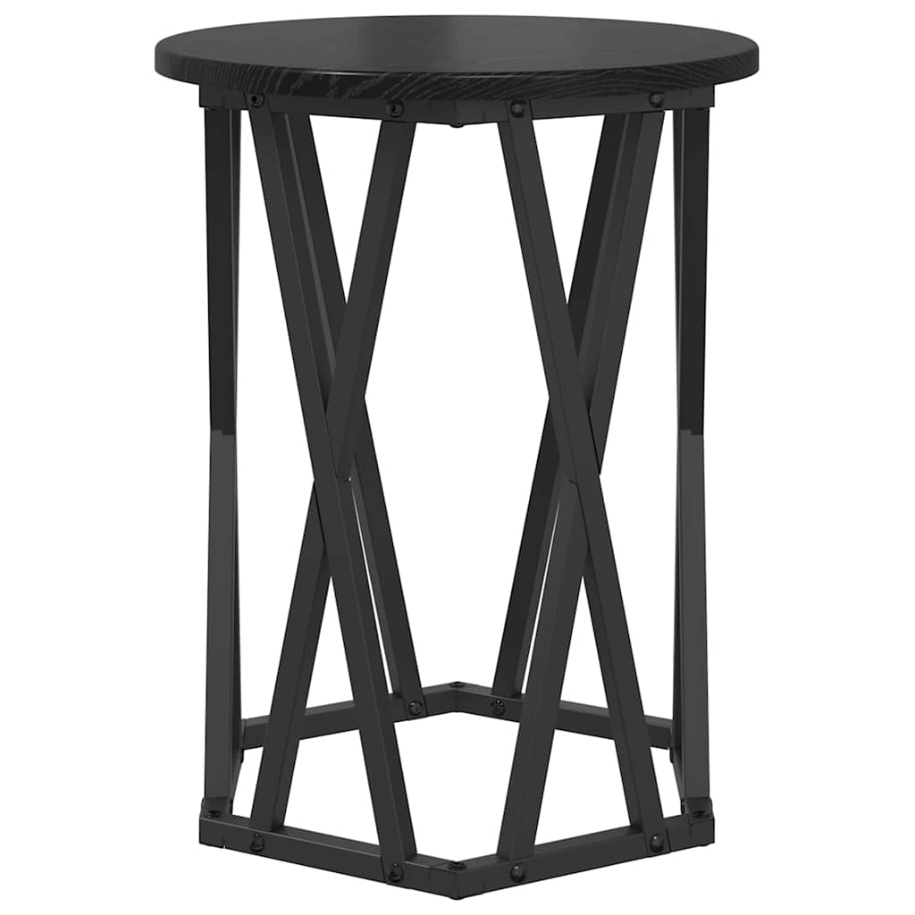 Sofabord 2 stk. Sort eg 50 x 50 x 50 cm Ingeniørtræ og stål