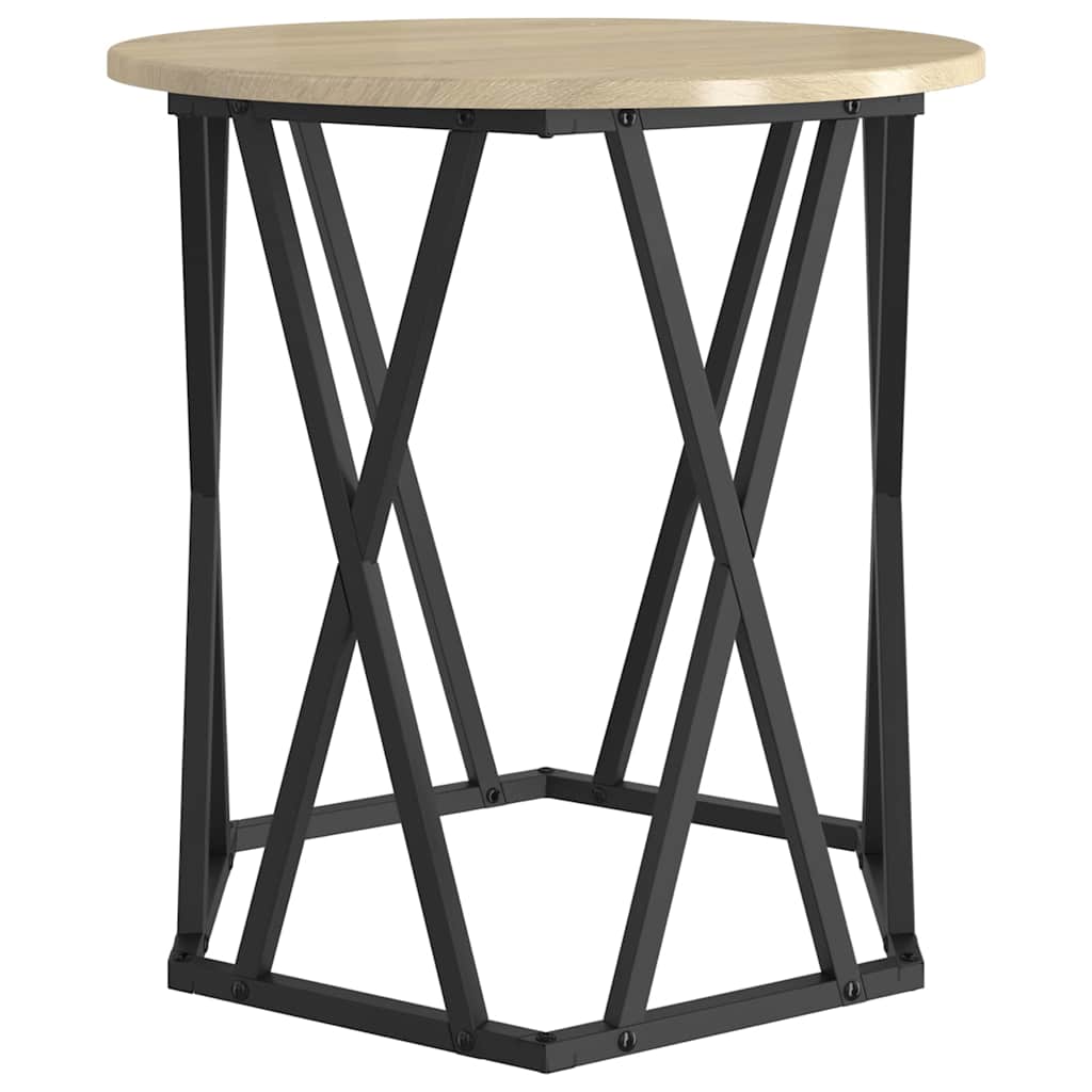 Sofabord 2 stk. Sonoma eg 50 x 50 x 50 cm Ingeniørtræ og stål