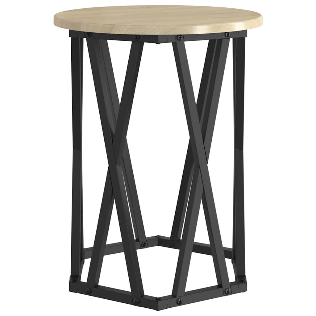 Sofabord 2 stk. Sonoma eg 50 x 50 x 50 cm Ingeniørtræ og stål