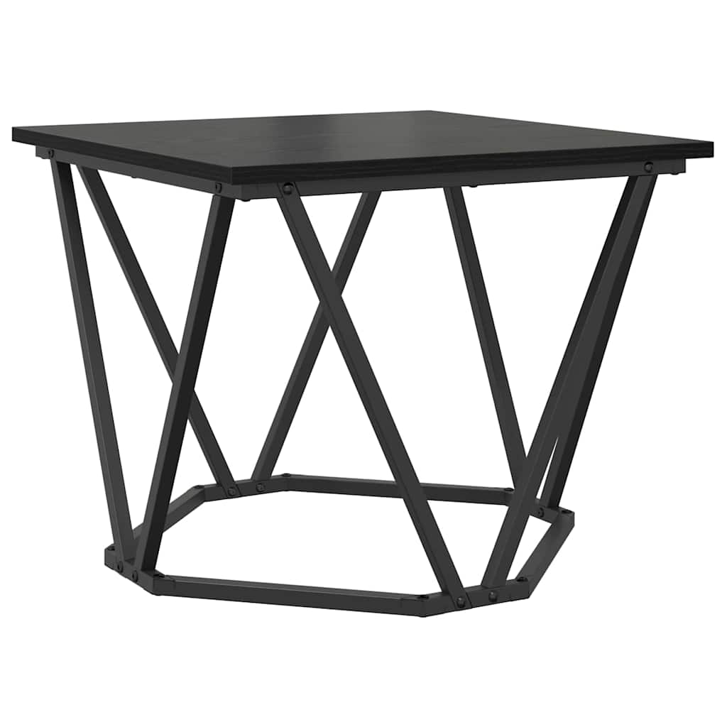 Sidebordssæt 2 stk. Sort eg 50 x 50 x 40 cm Ingeniørtræ og stål