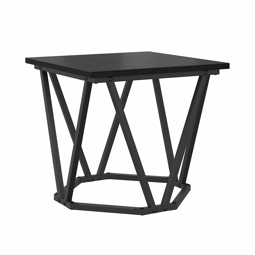 Sidebordssæt 2 stk. Sort eg 50 x 50 x 40 cm Ingeniørtræ og stål