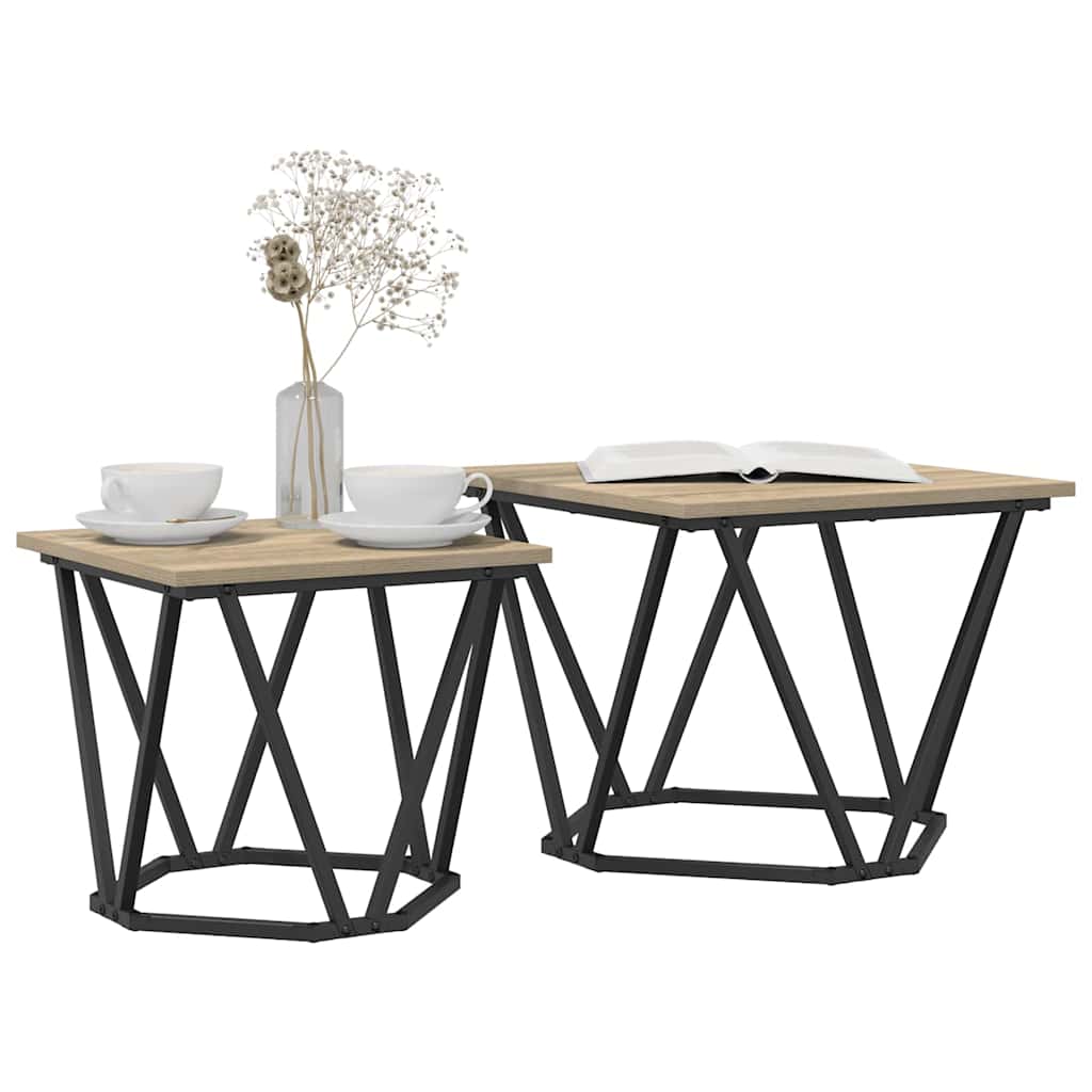 Sidebordssæt 2 stk. Sonoma eg 50 x 50 x 40 cm