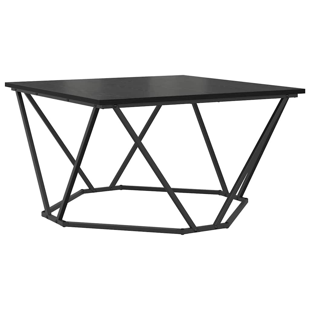 Sofabord Sort eg 80 x 80 x 45 cm Ingeniørtræ og stål