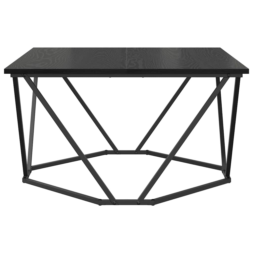 Sofabord Sort eg 80 x 80 x 45 cm Ingeniørtræ og stål