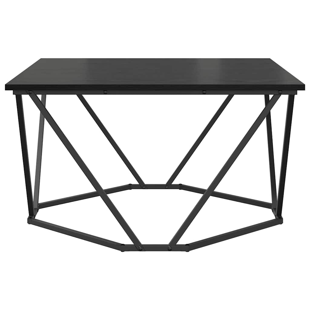 Sofabord Sort eg 80 x 80 x 45 cm Ingeniørtræ og stål