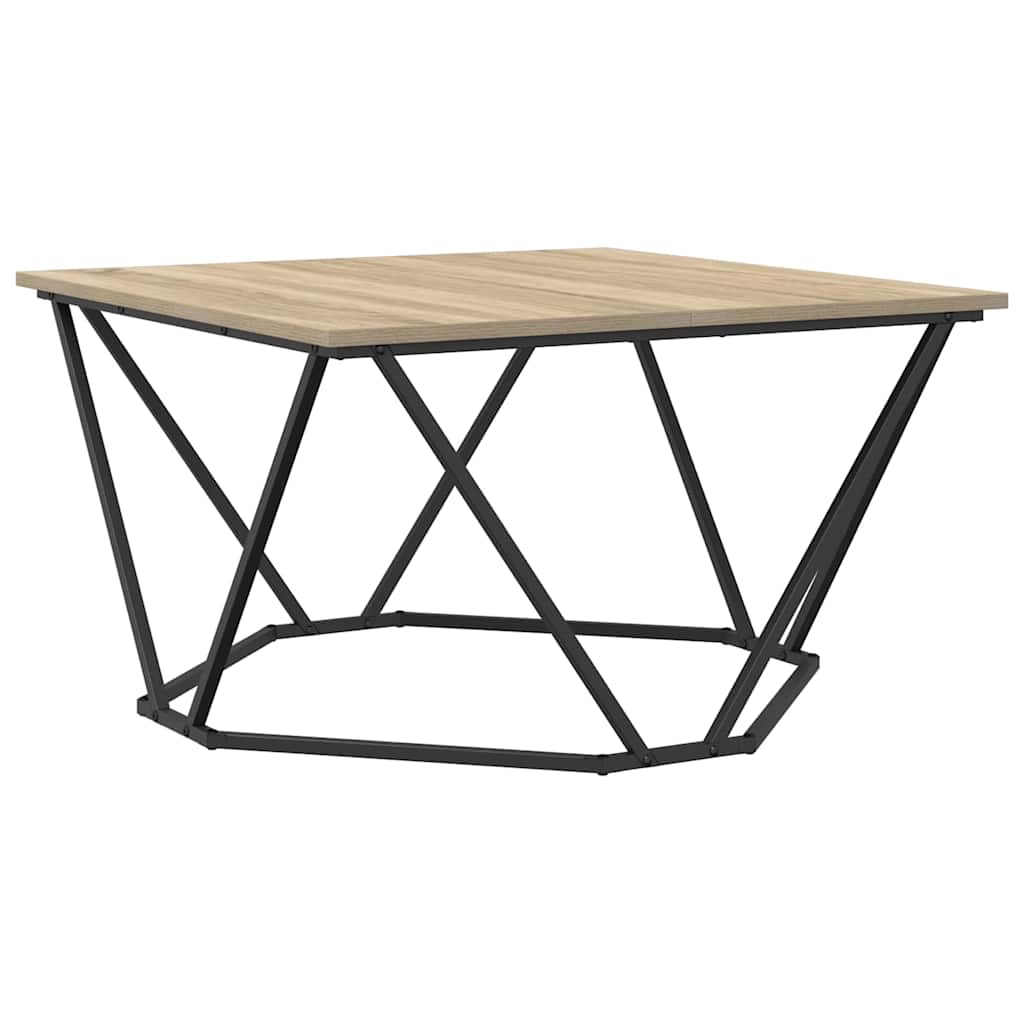 Sofabord Sonoma eg 80 x 80 x 45 cm Ingeniørtræ og stål