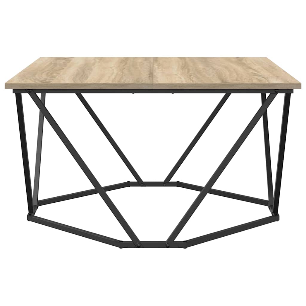 Sofabord Sonoma eg 80 x 80 x 45 cm Ingeniørtræ og stål