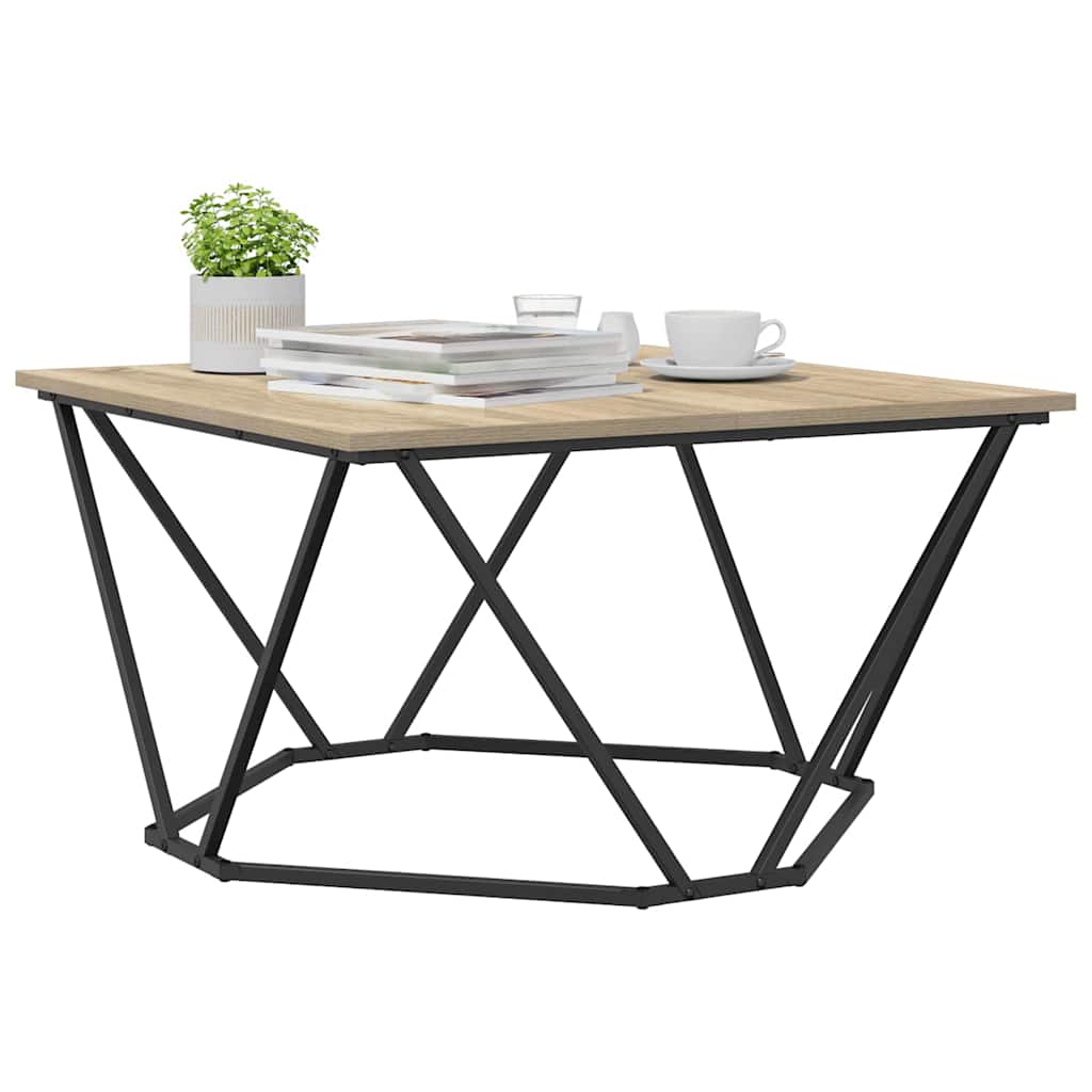 Sofabord Sonoma eg 80 x 80 x 45 cm Ingeniørtræ og stål