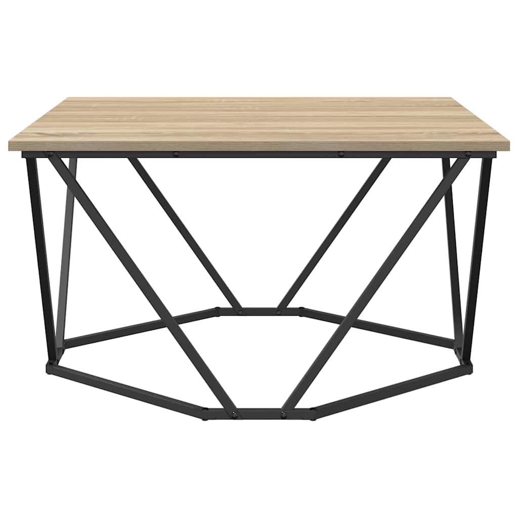 Sofabord Sonoma eg 80 x 80 x 45 cm Ingeniørtræ og stål