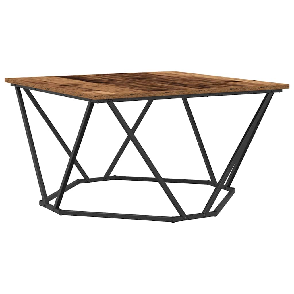 Sofabord Gammelt træ 80 x 80 x 45 cm Ingeniørtræ og stål